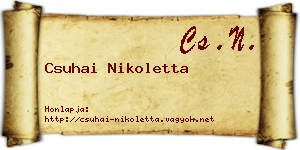 Csuhai Nikoletta névjegykártya