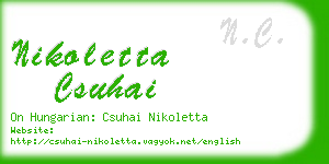nikoletta csuhai business card